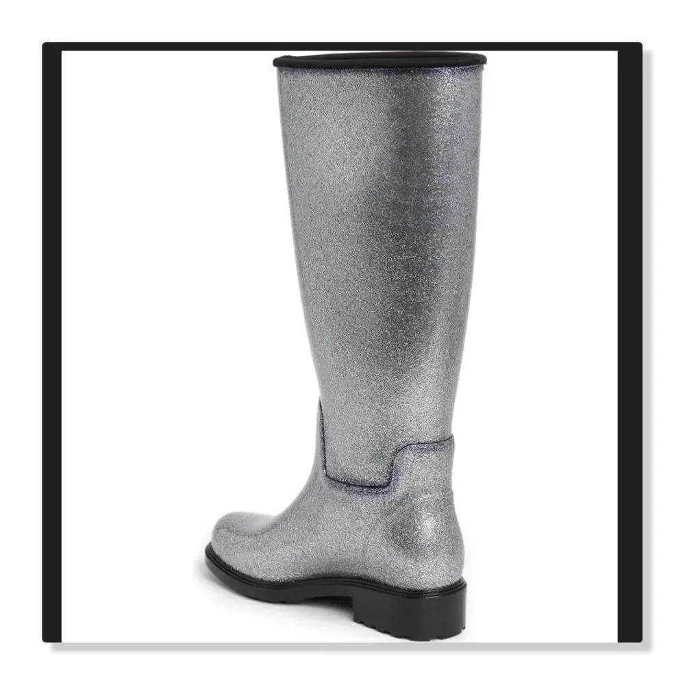 NEW! Melissa Thermal Seasonal Rainboot - size 6 in Silver Glitter